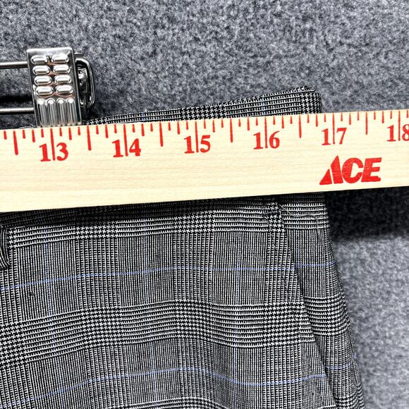 Lands‎ End Pants Womens 34 Gray Plaid Bootcut cuffed flat front pocket - Picture 13 of 16